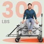Overmont 300L Folding Festival Trolley Cart - Roda Lebar Serba-guna dan Rem - Kereta Berat Kapasitas 150KG - Dengan Pegangan yang Dapat Disesuaikan & Penutup